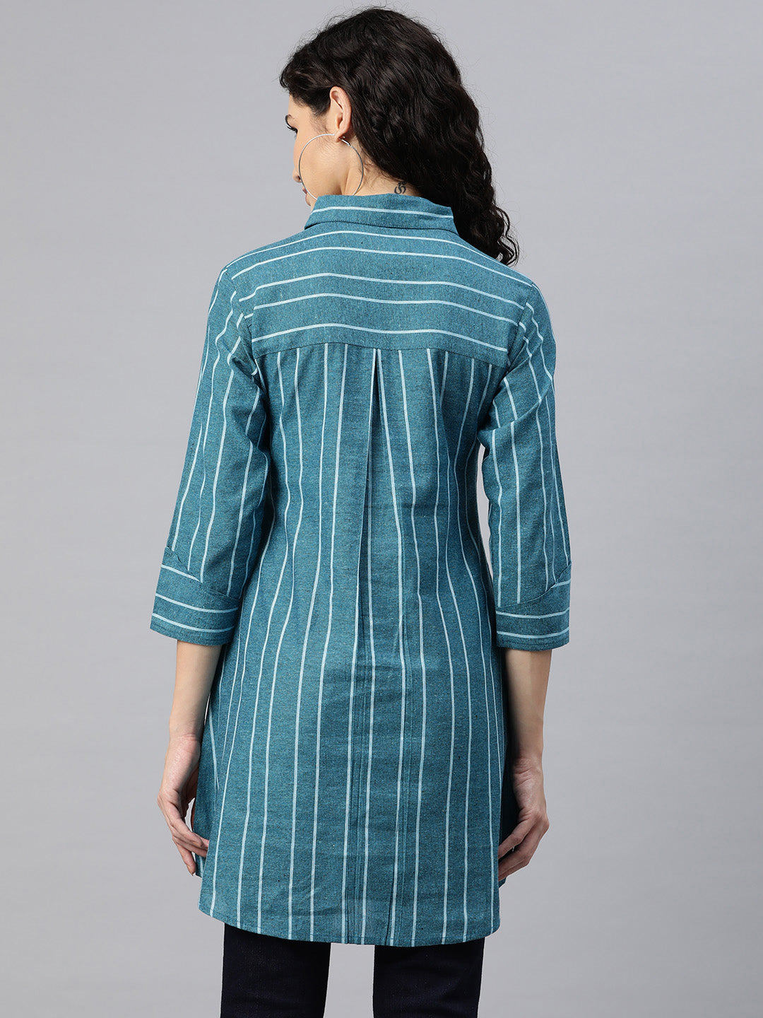 Cotinfab Women Striped Shirt Style Cotton Top
