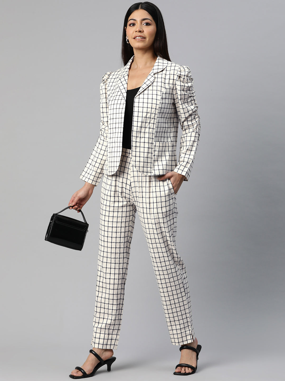 Cottinfab Checked Pure Cotton Two-Piece Formal Suit