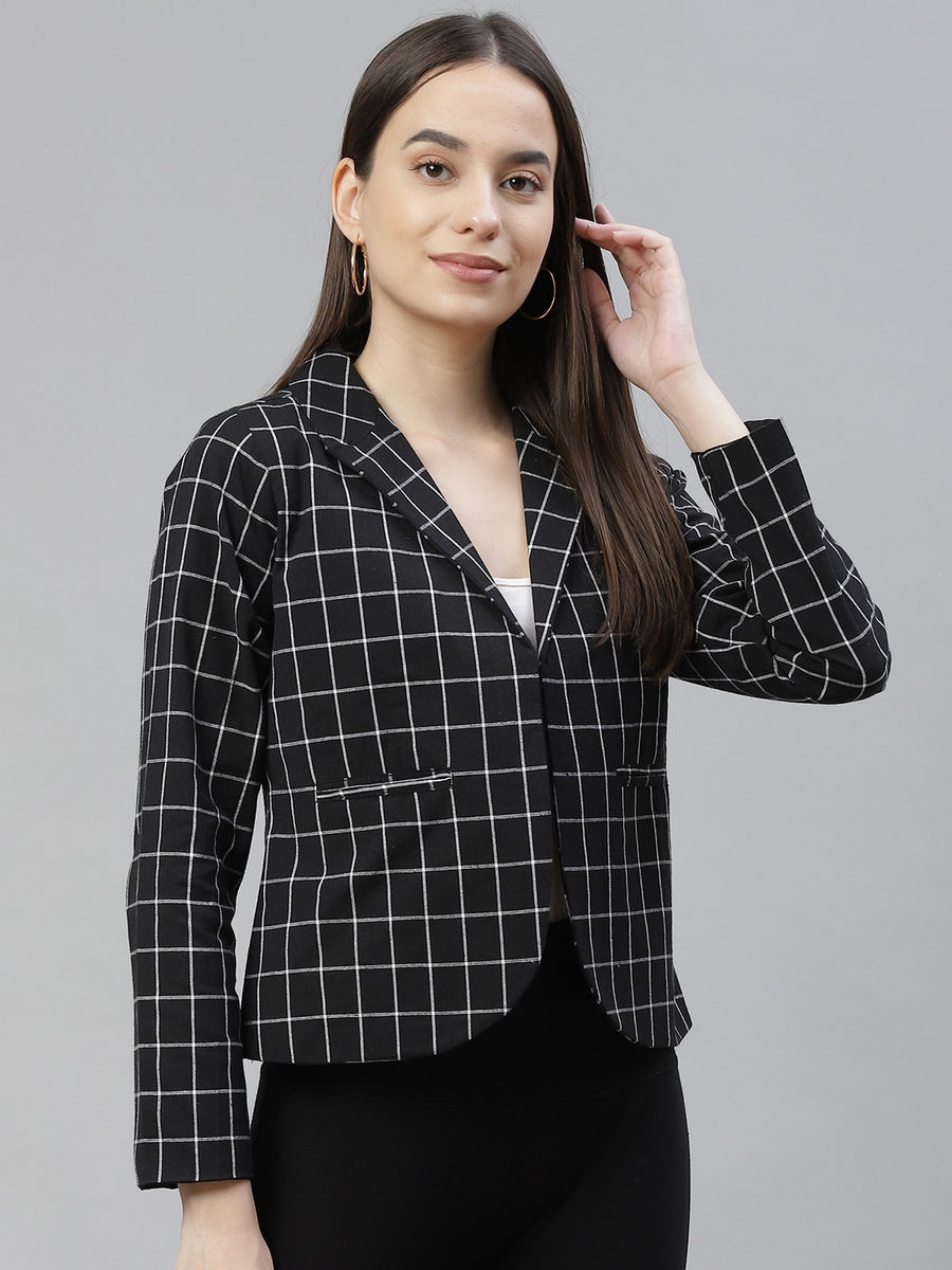 Black check blazer on sale womens