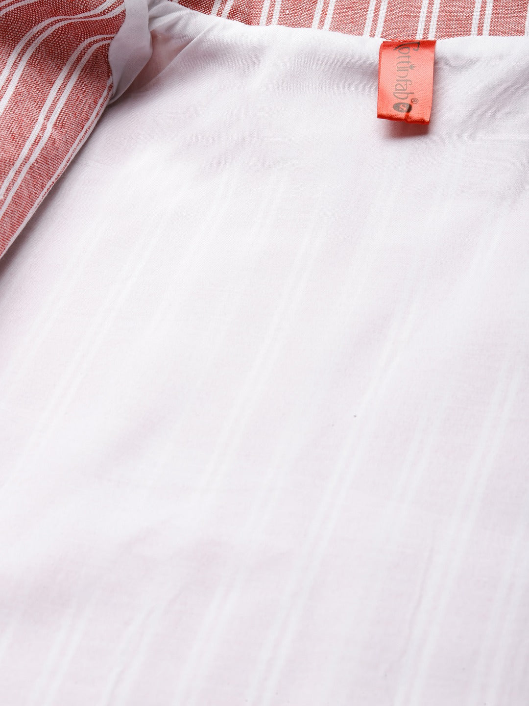 Cottinfab Women Pink & White Cotton Striped Front Open Blazer