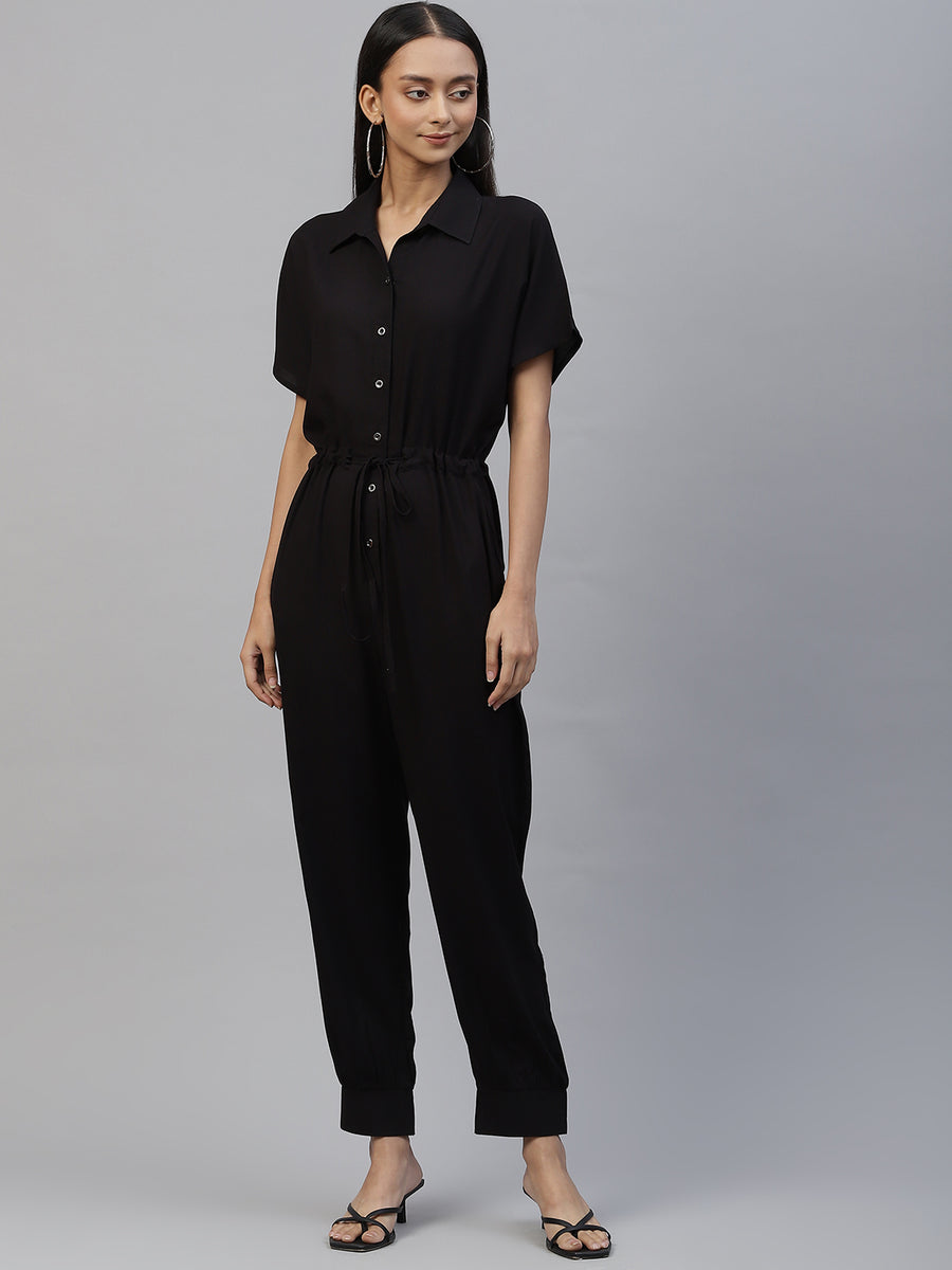 Cottinfab solid cheap women's jumpsuit