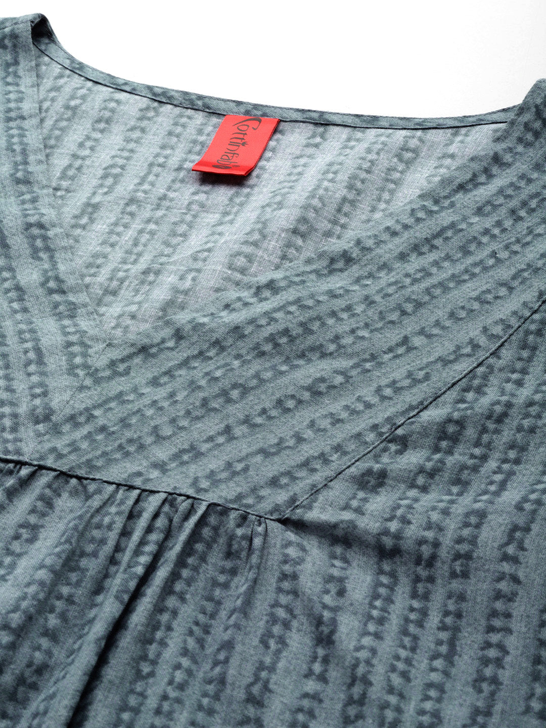 Cottinfab Women Grey Printed Tunic with Palazzo
