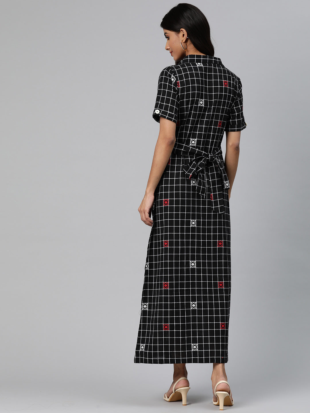 Cottinfab Women Checkered Maxi Dress
