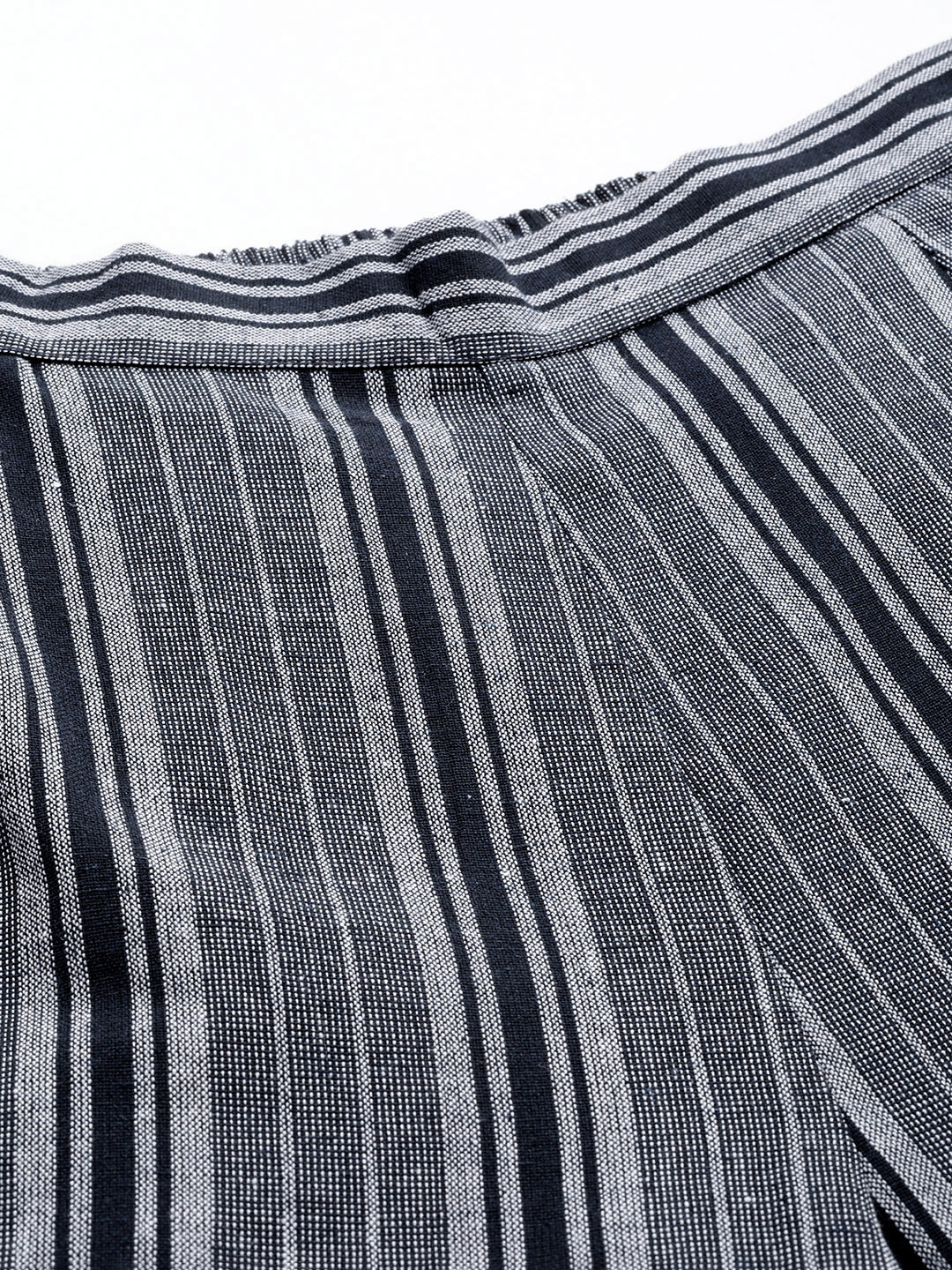 Cottinfab Women Striped Pure Cotton Layered Shirt Co-Ords