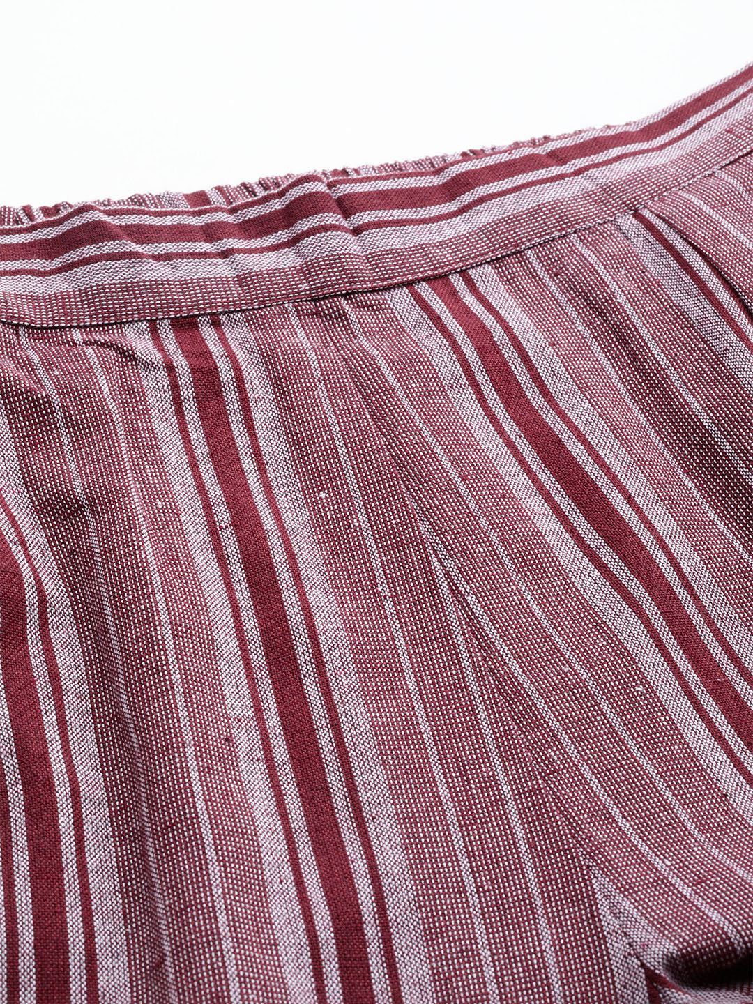 Cottinfab Women Striped Layered Cotton Shirt with Trousers