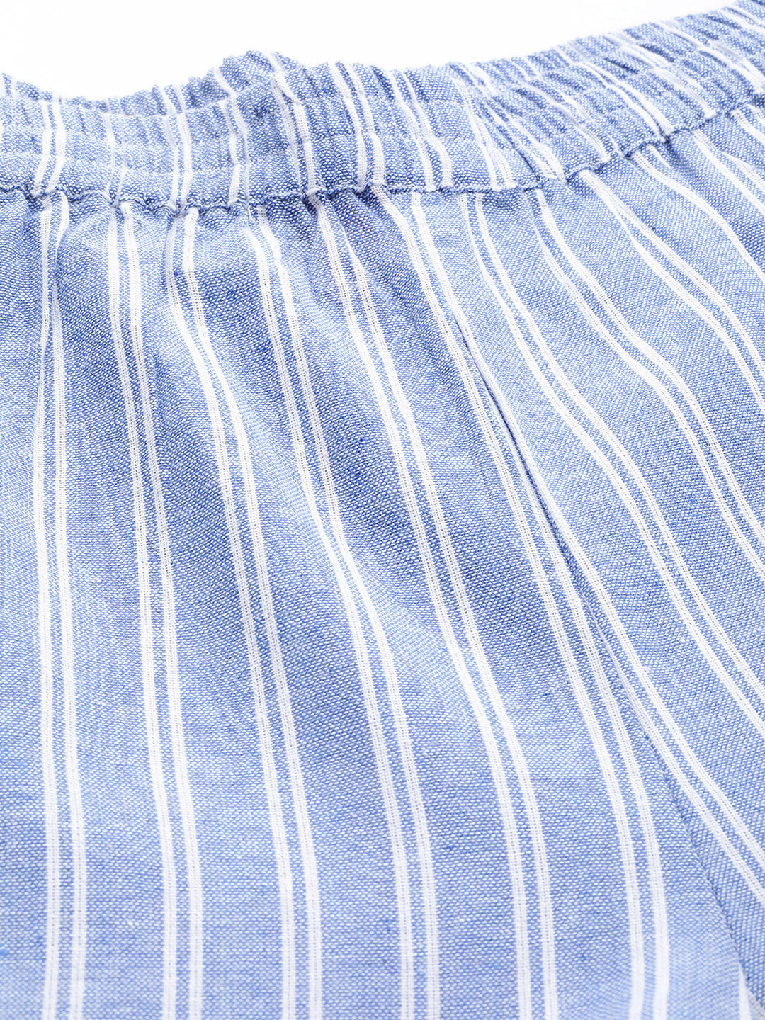 Cottinfab Women Striped Pure Cotton Tie-Up Co-Ords