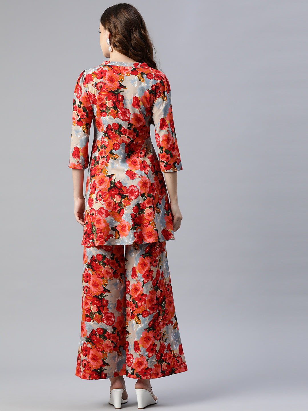 Cottinfab Women Floral Printed Top and Trousers Co-Ord