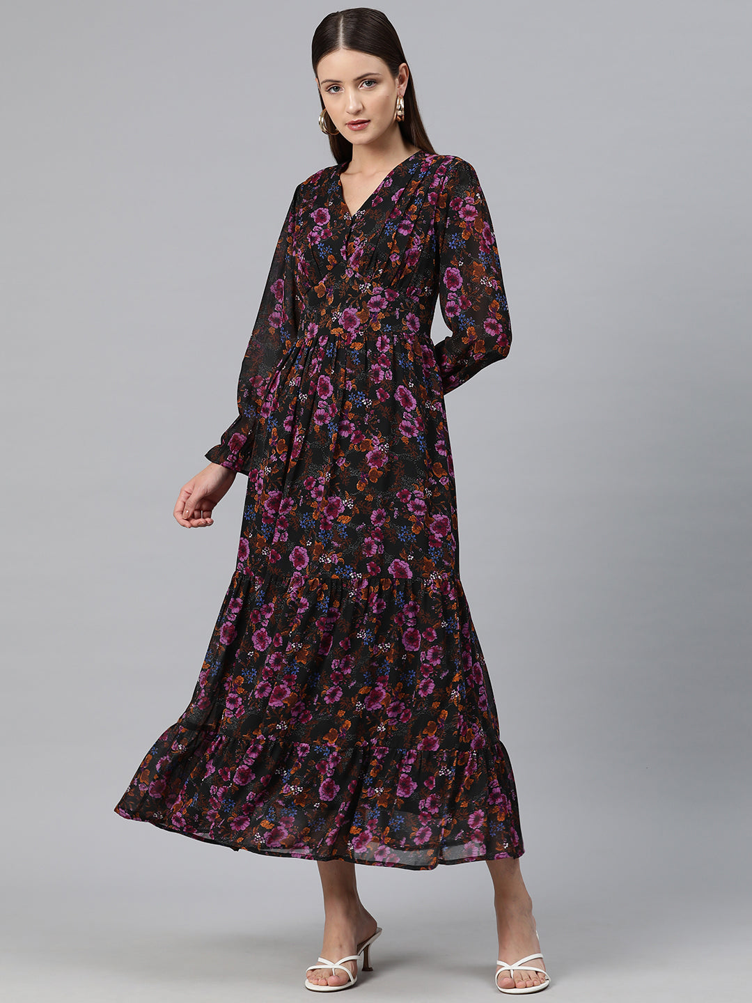 Floral Tropical Surplice Wrap Maxi Dress | Maxi dress, Casual dresses for  women, Floral maxi dress
