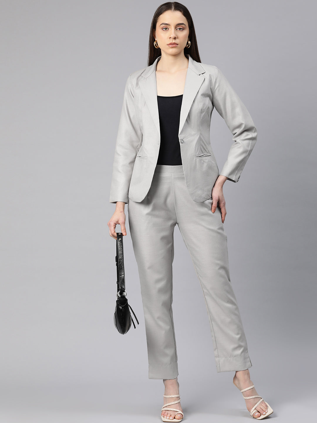 Cottinfab Women Single-Breasted Two-Piece Formal Suit