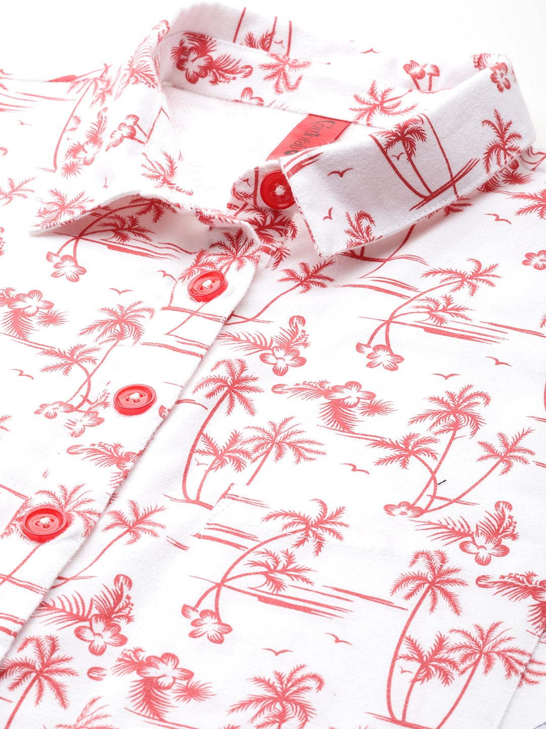 Cottinfab Tropical Print Shirt Style Top