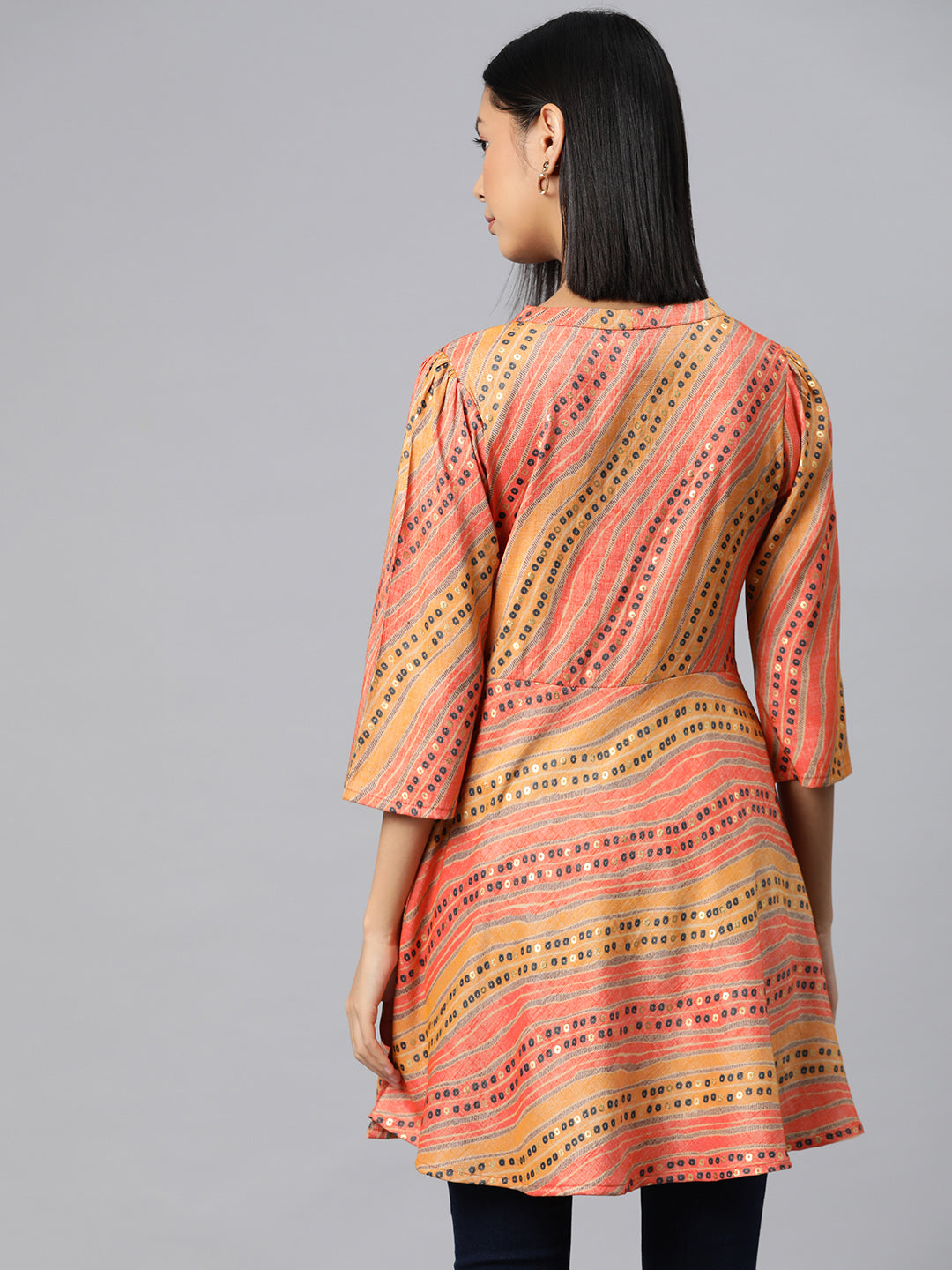 Cottinfab Ethnic Motifs Print Longline Top