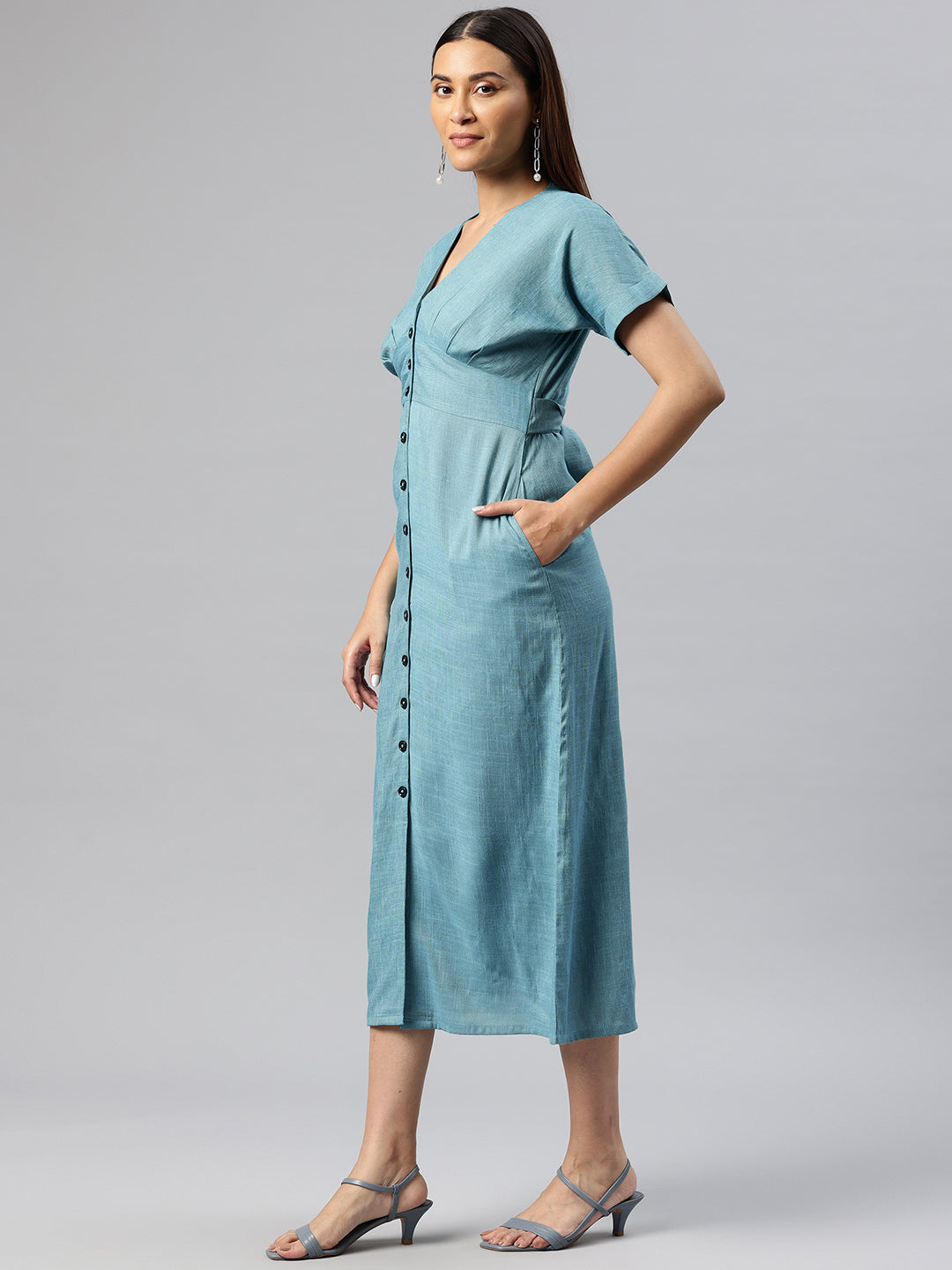 Cottinfab A-Line Midi Dress