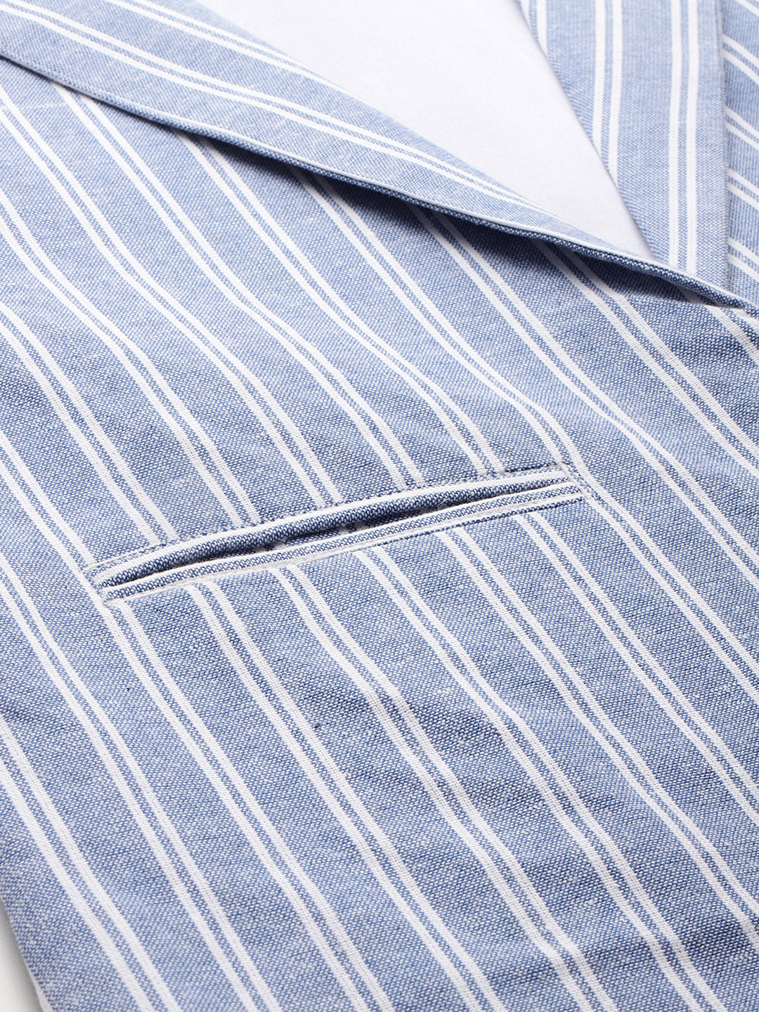 Cottinfab Striped Open Front Pure Cotton Casual Blazer