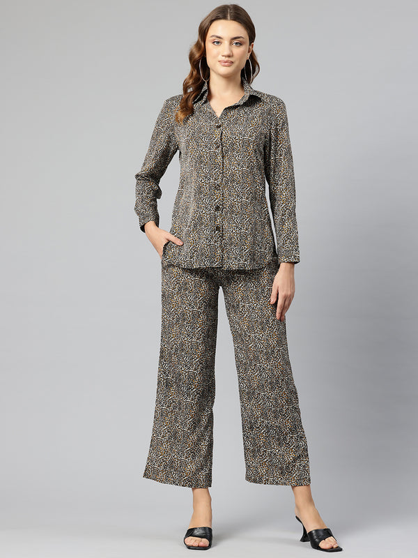 Cottinfab Animal Print Shirt with Trousers