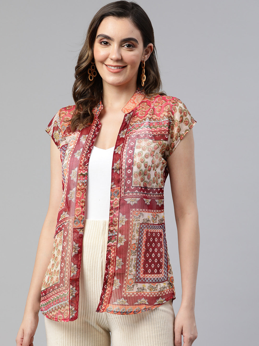 Cottinfab Printed Ethnic Shrug