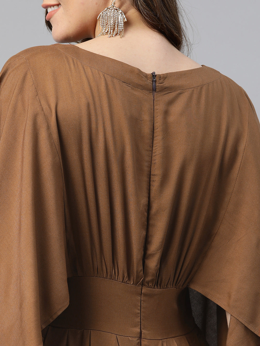 Cottinfab Basic Flared Sleeves Jumpsuit With Embellished Detail