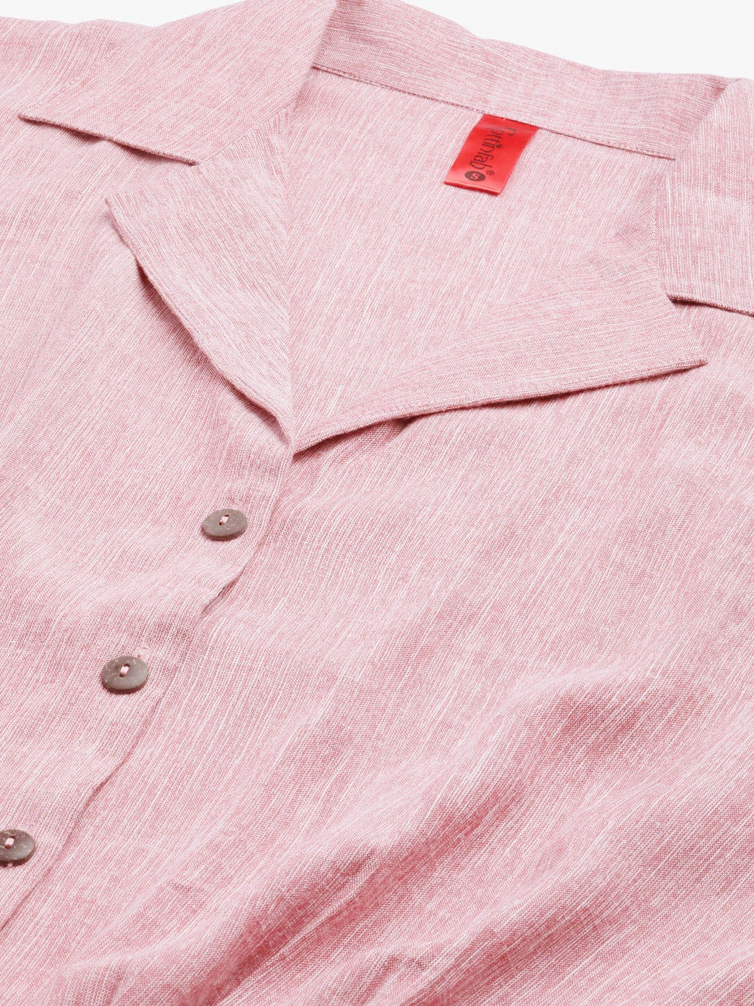 Cottinfab Women Pink Opaque Casual Shirt