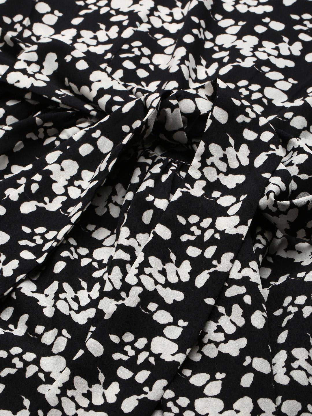 Cottinfab Black & White Printed Basic Jumpsuit