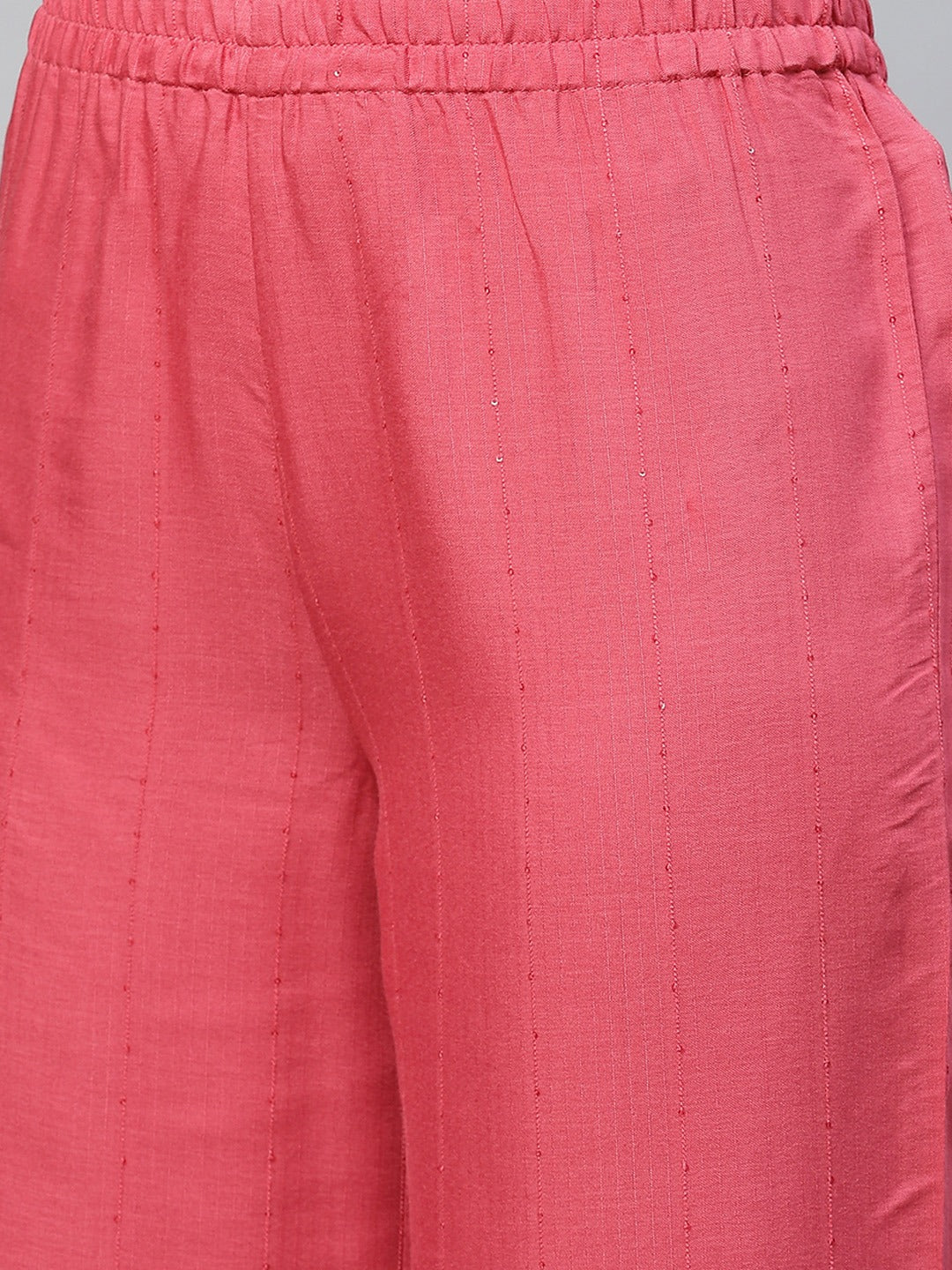 Cottinfab Women Pink Sequinned Kurta with Palazzos & Dupatta