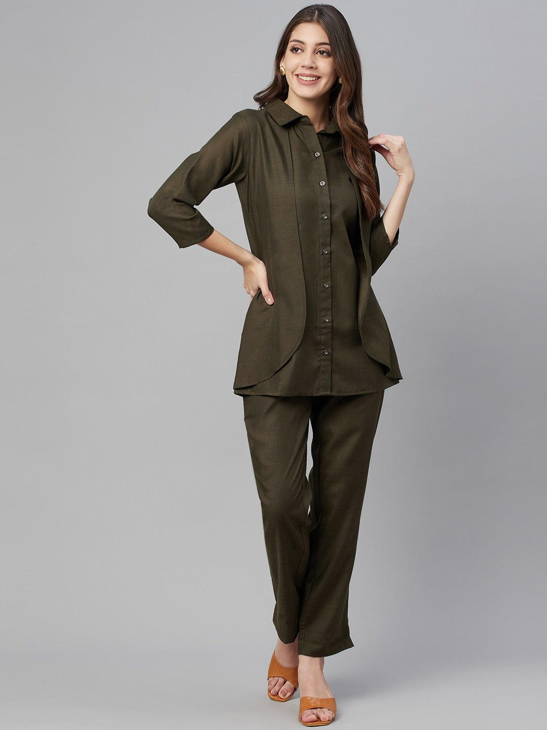 Buy Jaipur Kurti Women Olive Green Solid Trousers  Trousers for Women  2339837  Myntra