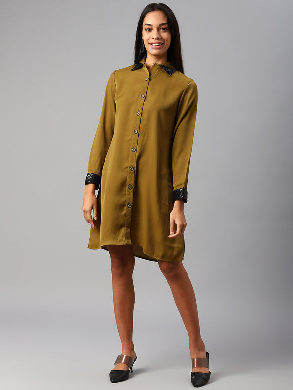 Khaki Shirt Dress