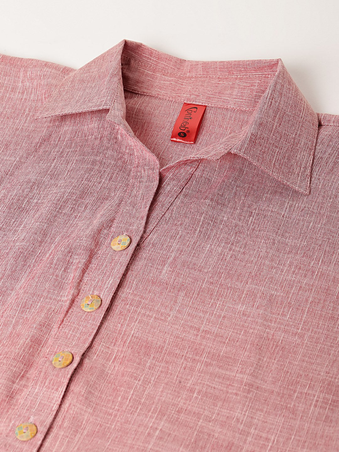 Cottinfab Pink Shirt Midi Dress