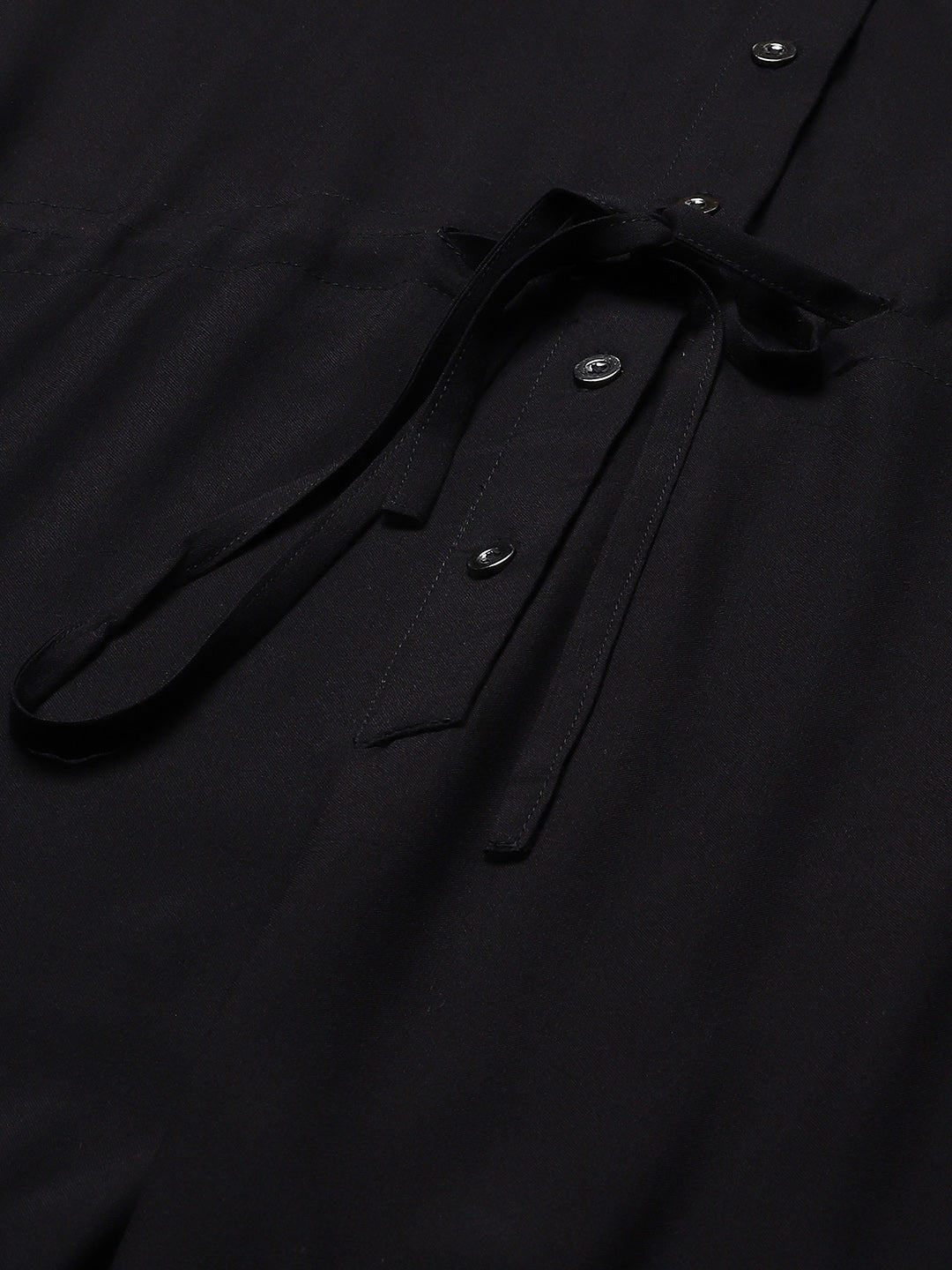 Cottinfab Black Solid Basic Jumpsuit