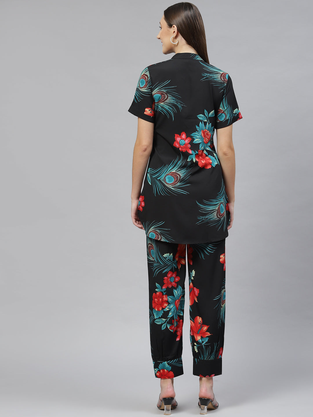 Cottinfab Women Printed Shirt With Trousers