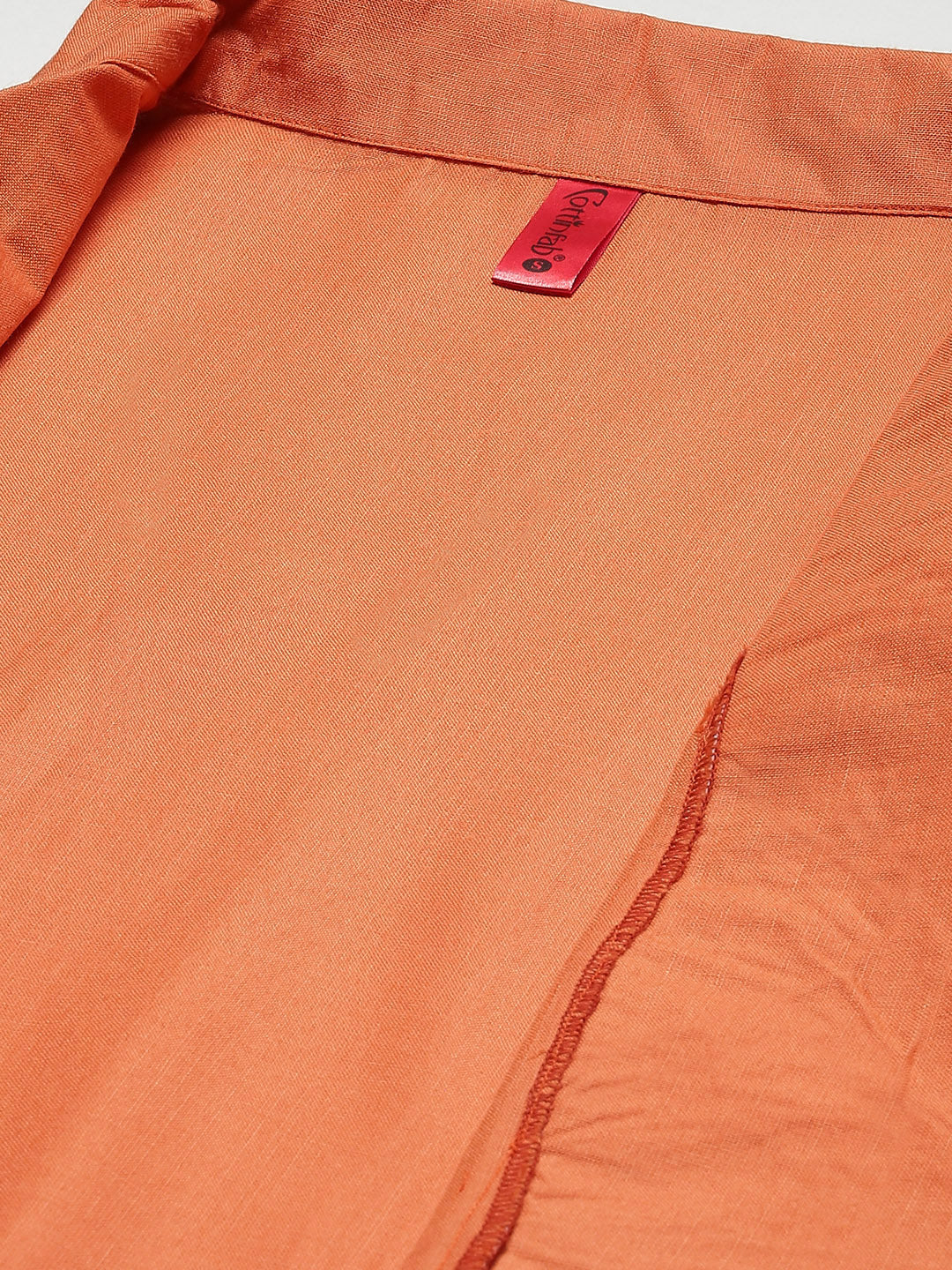 Cottinfab Women Orange Open Front Jacket