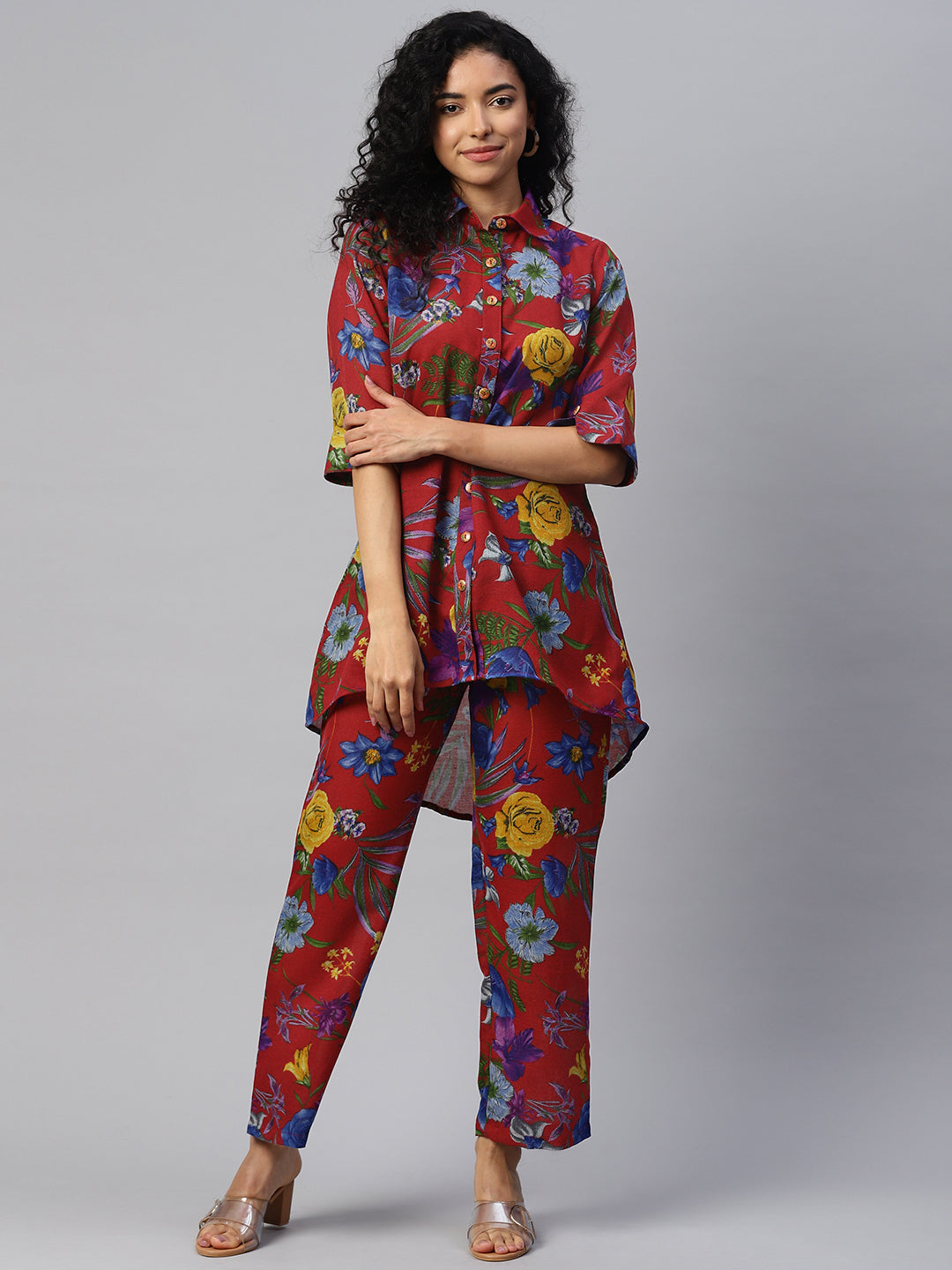 Cottinfab Women Printed Tunic With Trousers