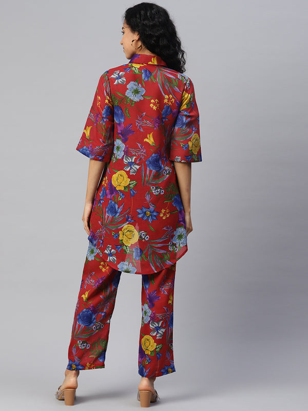 Cottinfab Women Printed Tunic With Trousers