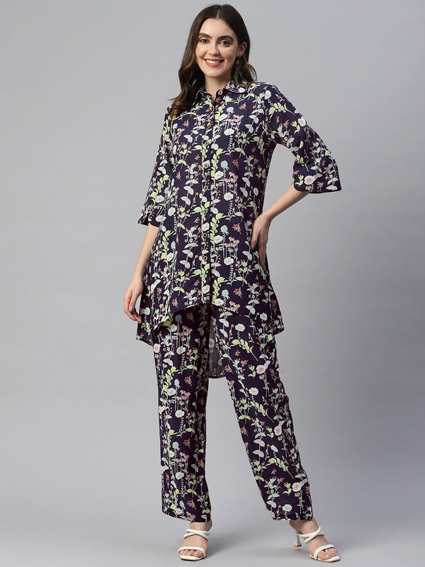 Cottinfab Women Printed Tunic With Trousers