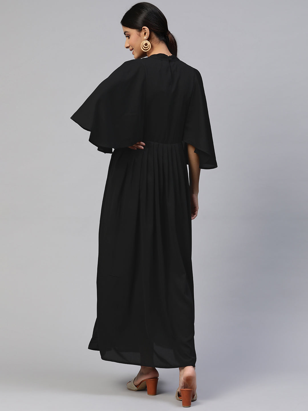 NEW SEASON Cottinfab Embellished Flared Sleeves Maxi Dress